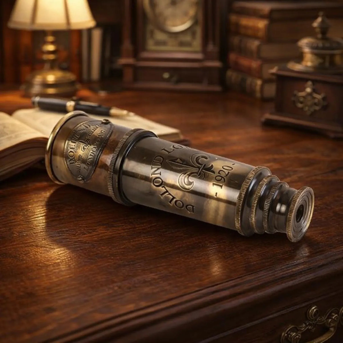 Vintage Brass Marine Spyglass Telescope with box