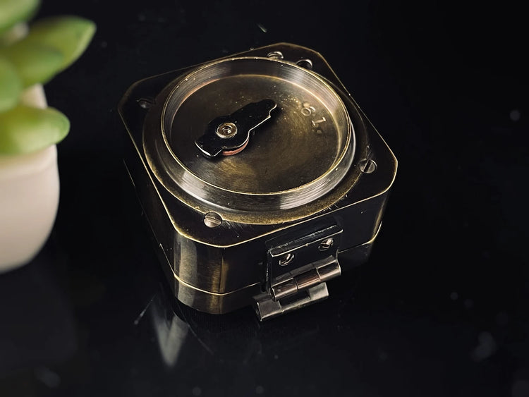 Antique-Style Brass Military Compass – Handmade