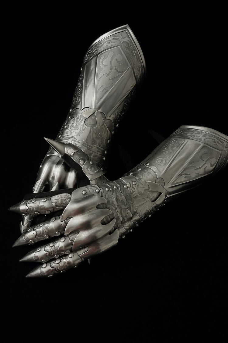 Handmade Spiked Steel Gauntlets – Gothic Knight Armor for LARP & Cosplay