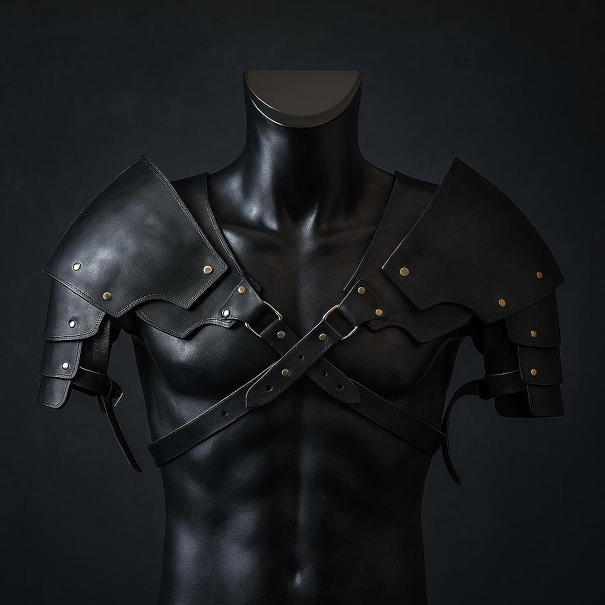 Handmade Leather Shoulder Pauldron: Medieval Armor, LARP Cosplay