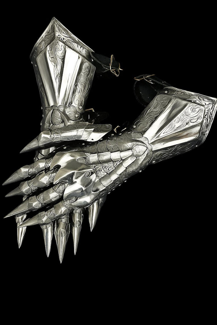 Handmade Spiked Steel Gauntlets – Gothic Knight Armor for LARP & Cosplay